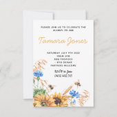 Invitation Baby shower d'abeille de tournesol de miel Invitat (Devant)