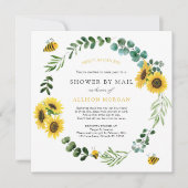 Invitation Baby shower d'abeille de tournesol par courrier (Devant)