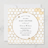 Invitation Baby shower d'Abeille d'or (Devant)