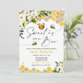 Invitation Baby shower D'Abeille Hommes-Femmes Doux Neutre Co (Debout devant)