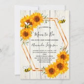 Invitation Baby shower d'abeille rustique (Devant)