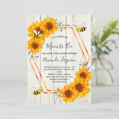 Invitation Baby shower d'abeille rustique (Debout devant)