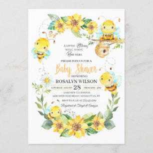Invitation Baby shower d'abeilles