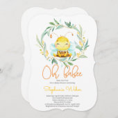 Invitation Baby shower d'abeilles (Devant / Derrière)