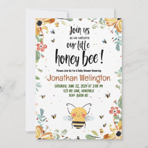 Invitation Baby shower d'abeilles