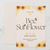 Invitation Baby shower d'abeilles (Devant / Derrière)