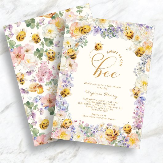 Invitation Baby shower d'abeilles