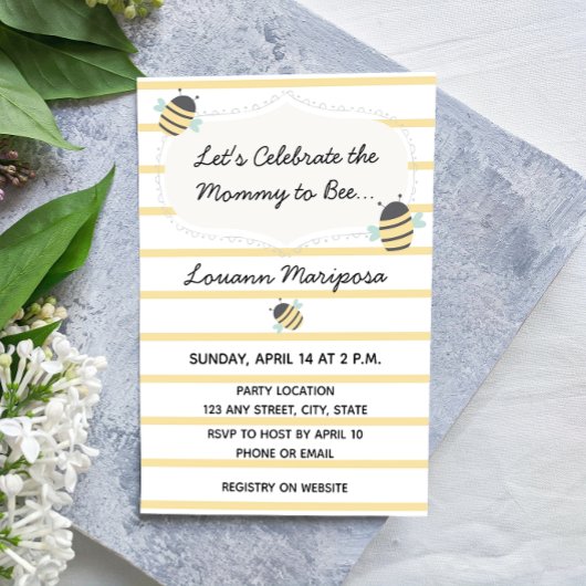 Invitation Baby shower d'abeilles