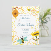 Invitation Baby shower d'abeilles (Debout devant)