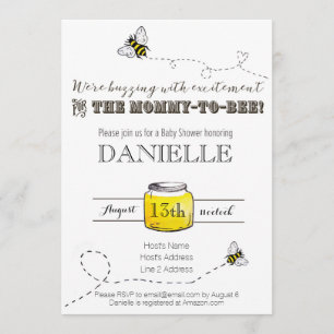 Invitation Baby shower d'abeilles