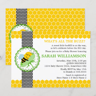 Invitation Baby shower d'abeilles