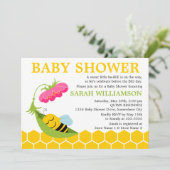 Invitation Baby shower d'abeilles (Debout devant)