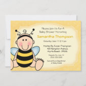 Invitation Baby shower d'abeilles (Devant)