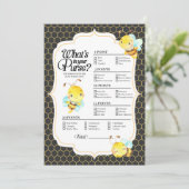 Invitation Baby shower d'abeilles ce qui est dans votre jeu d (Debout devant)