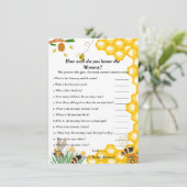 Invitation Baby shower d'abeilles Comme vous connaissez bien  (Debout devant)