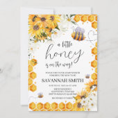 Invitation Baby shower d'abeilles de tournesol (Devant)