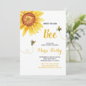Invitation Baby shower d'abeilles de tournesol (Debout devant)