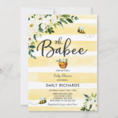 Invitation Baby shower d'abeilles Douche Florale p (Devant)