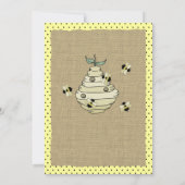 Invitation Baby shower d'abeilles et de burlap (Dos)