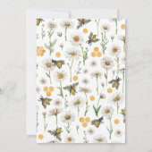 Invitation Baby shower d'abeilles | Fleur sauvage  (Dos)