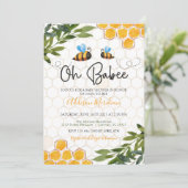 Invitation Baby shower d'abeilles Invitation, Oh Mon Miel Béb (Debout devant)