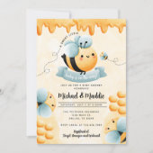 Invitation Baby shower d'abeilles miel (Devant)