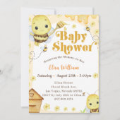 Invitation Baby shower d'abeilles miel (Devant)