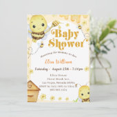 Invitation Baby shower d'abeilles miel (Debout devant)