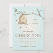 Invitation Baby shower d'abeilles miel (Devant)