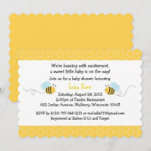 Invitation Baby shower d'abeilles mignonne (Devant / Derrière)