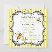 Invitation Baby shower d'abeilles mignonnes (Dos)
