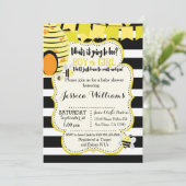 Invitation Baby shower d'abeilles ou partie de rév (Debout devant)