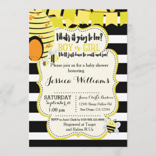 Invitation Baby shower d'abeilles ou partie de rév