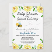Invitation Baby shower d'abeilles virtuel par courrier (Devant)