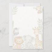 Invitation Baby shower d'accueil Bébé Animaux (Dos)