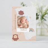 Invitation Baby shower d'accueil Brown moderne (Debout devant)
