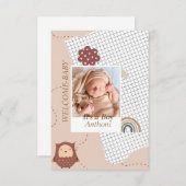 Invitation Baby shower d'accueil Brown moderne (Devant / Derrière)