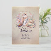 Invitation Baby shower d'accueil Magic Owl (Debout devant)