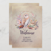 Invitation Baby shower d'accueil Magic Owl (Devant / Derrière)