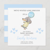 Invitation Baby shower Dachshund (Devant / Derrière)