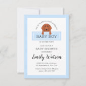 Invitation Baby shower Dachshund (Devant)