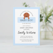 Invitation Baby shower Dachshund (Debout devant)