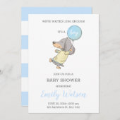 Invitation Baby shower Dachshund (Devant / Derrière)