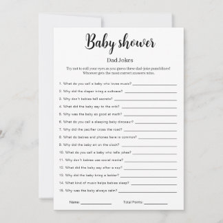 Invitation Baby Shower Dad Jokes Game Printable, 
