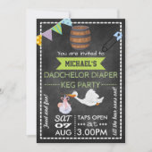 Invitation Baby shower Dadchelor Keg Party Chalkboard (Devant)