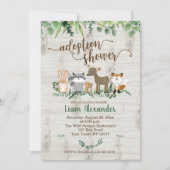 Invitation Baby shower d'adoption Animaux des bois (Devant)