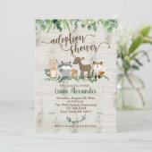 Invitation Baby shower d'adoption Animaux des bois (Debout devant)