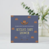Invitation Baby shower d'adoption Cowboy  (Debout devant)