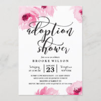 Baby shower d'adoption des Roses d'aquarelle rose