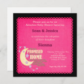 Invitation Baby shower d'adoption fille (Devant / Derrière)